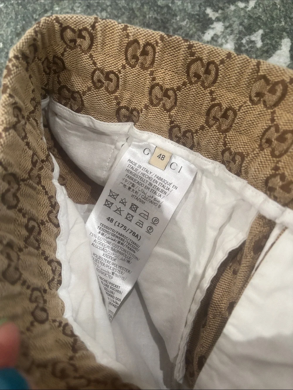 Gucci Tan Monogram Pants